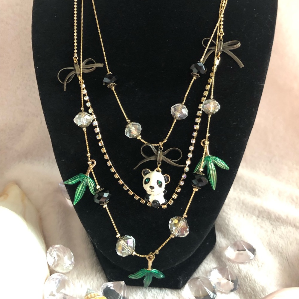 Betsey Johnson In The Jungle Panda Necklace